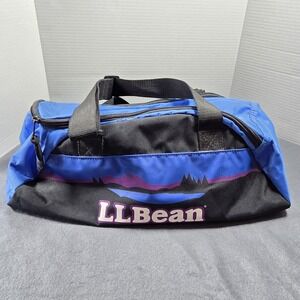 Vintage LL Bean Bag Black Mountain Logo Travel Camping Luggage Gym Bag 18"